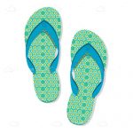 Light Green Illustrated Flip Flops